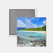 Aimant Plage rocheuse tropicale hawaïenne (Recto/Verso)