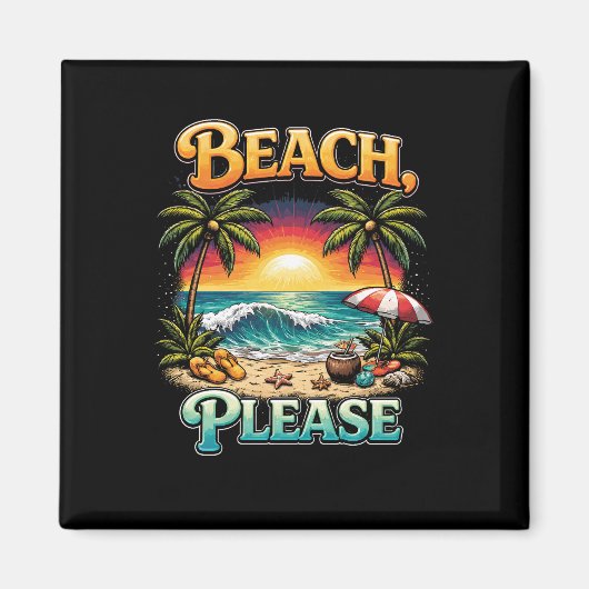 Aimant Plage, s'il vous plaît (Devant)