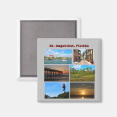 Aimant Plage St Augustine, Floride (Recto/Verso)