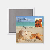 Aimant Plage Starfish&Seashells enregistrer la date pic a (Recto/Verso)