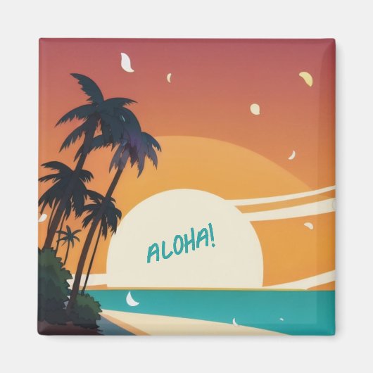 Aimant Plage tropicale/aloha/hawaïenne (Devant)