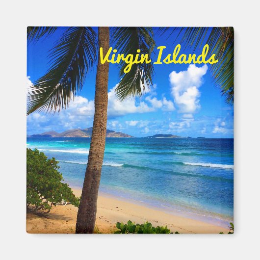 Aimant Plage tropicale des Caraïbes Vierges britanniques (Devant)