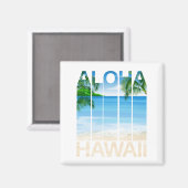 Aimant Plage tropicale des îles Aloha Hawaii (Recto/Verso)