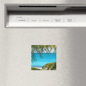 Aimant Plage tropicale encadrée de palmiers (In Situ (Lave-vaisselle))