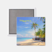 Aimant Plage tropicale Philippines Island Palm Paradise (Recto/Verso)