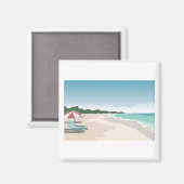 Aimant Plage tropicale relaxante (Recto/Verso)