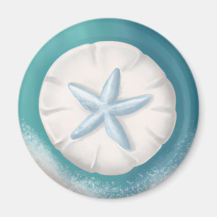 Aimant Plage turquoise de Starfish et de sable Dollar