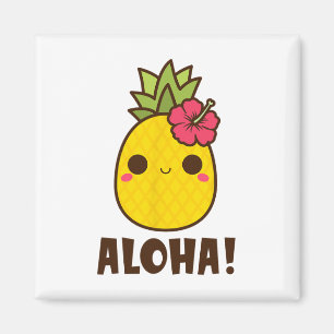 Aimant Plages d'Aloha Kawaii Cute Pineapple Hawaii Hawaii