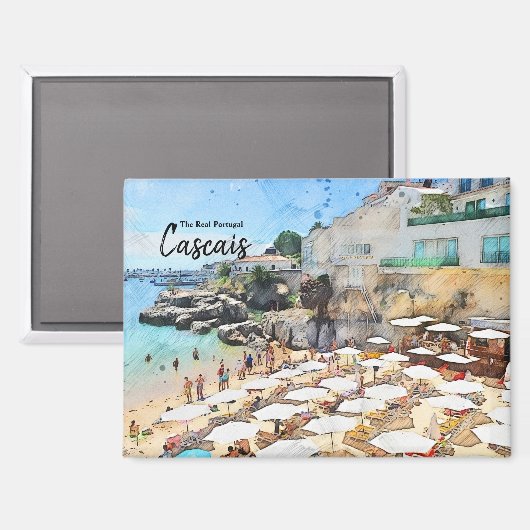 Aimant Plages de Cascais, Portugal Carte postale (Recto/Verso)