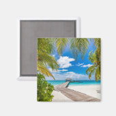 Aimant Plages tropicales | Jetty en bois des Maldives (Recto/Verso)