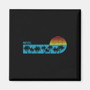 Aimant Plages vintage de Nevis Palmiers Rétro 70 Garçons 