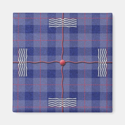 Aimant Plaid bleu ciel (Devant)