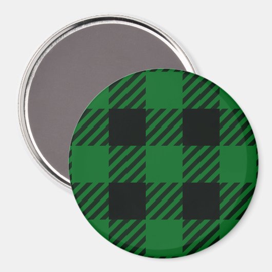 Aimant Plaid de Buffalo Vert (Recto/Verso)