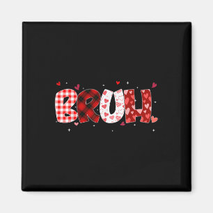 Aimant Plaid Heart Bruh Valentines Jour Hommes Garçons En