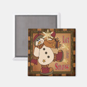 Aimant Plaid Let it Snow Snowman cadeau (Recto/Verso)