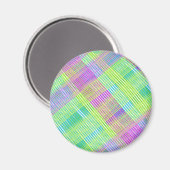Aimant Plaid rose, vert et bleu (Recto/Verso)