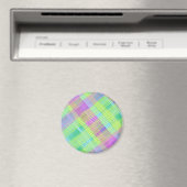 Aimant Plaid rose, vert et bleu (In Situ (Lave-vaisselle))