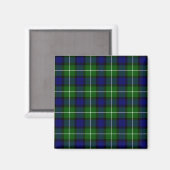 Aimant Plaid vert bleu Lamont tartan (Recto/Verso)
