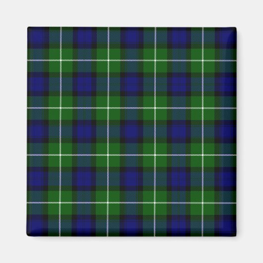 Aimant Plaid vert bleu Lamont tartan (Devant)