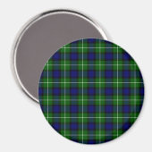 Aimant Plaid vert bleu Lamont tartan (Recto/Verso)