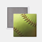 Aimant Plaine de softball jaune (Recto/Verso)