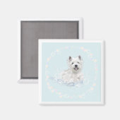 Aimant Plaisir du bain pour Westie (Recto/Verso)