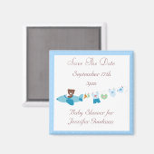 Aimant Plan & Cloison Bleu Enregistrer Le Baby shower Dat (Recto/Verso)