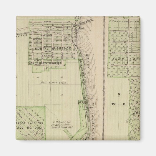 Aimant Plan de la ville de McGregor (Devant)
