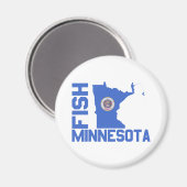 Aimant Plan de l'État du Minnesota de Poisson (Recto/Verso)