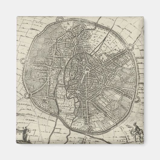Aimant Plan de Louvain | 1581 (Gravure) (Devant)