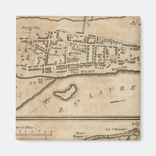 Aimant Plan de Montréal, avec une Carte des Îles (Devant)