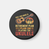 Aimant Plan de retraite Ukulele Drôle (Devant)