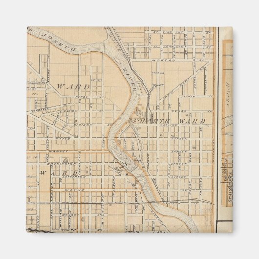Aimant Plan de South Bend avec Mishawaka (Devant)