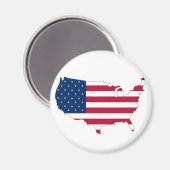 Aimant Plan des États-Unis rempli de drapeau (Recto/Verso)