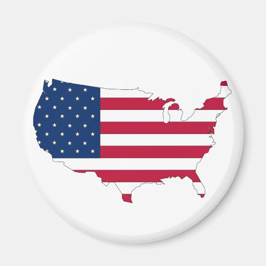 Aimant Plan des États-Unis rempli de drapeau (Devant)