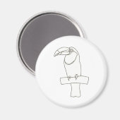 Aimant Plan d'un oiseau Toucan sur l'aimant de branche (Recto/Verso)