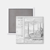 Aimant Plan et vue sur la Mosquée Bleue (1609-16), constr (Recto/Verso)