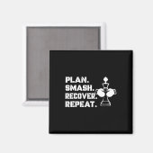 Aimant Plan. Smash. Recover. Repeat.' - Boxe aux échecs  (Recto/Verso)