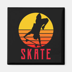 Aimant Planche à roulettes Rétro Vintage Skateboarder Ska