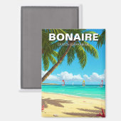 Aimant Planche à voile en Bonaire Hollandais Caraïbes (Recto/Verso)