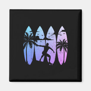 Aimant Planche de surf Surfeur Surf vintage Plage Été Sur