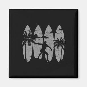 Aimant Planche de surf Surfeur Surf vintage Plage Été Sur