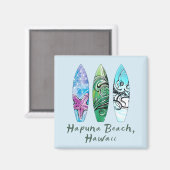 Aimant Planchers de surf de la plage Hapuna Hawaii (Recto/Verso)