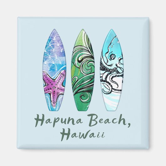 Aimant Planchers de surf de la plage Hapuna Hawaii (Devant)