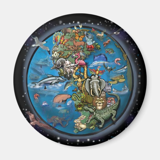 Aimant Planète animale (Devant)