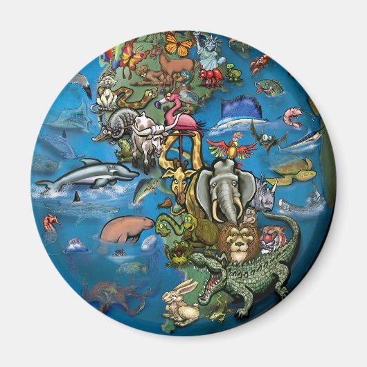 Aimant Planète animale (Devant)