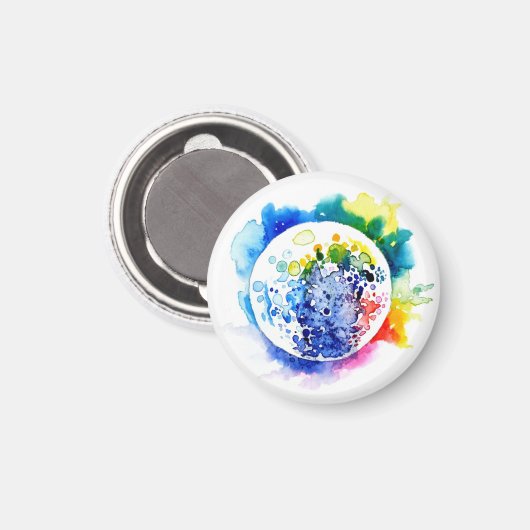 Aimant Planète colorée (Recto/Verso)