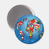 Aimant Planète du drapeau (Recto/Verso)