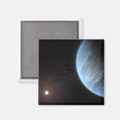 Aimant Planète K2-18b, Étoile Hôte Et Planète Accompagnan (Recto/Verso)