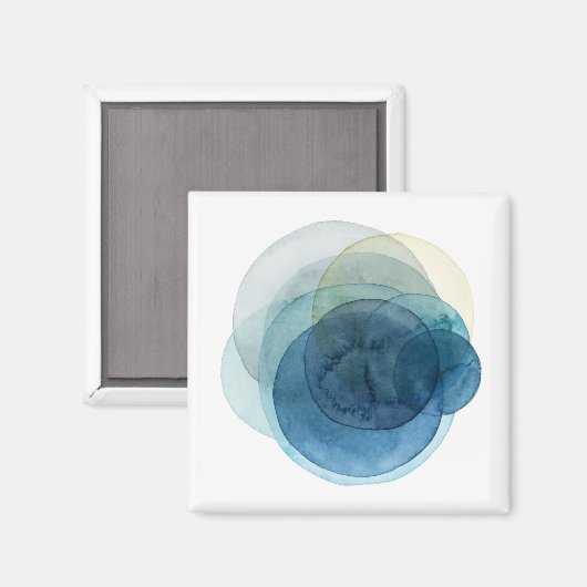 Aimant Planètes en évolution - Cercles d'aquarelle (Recto/Verso)